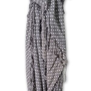 Keds Scarf Womens Gray White Polka Dots Fashion Accessory‎